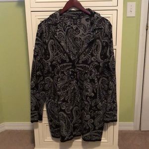 Black and Grey Patterned Cardigan